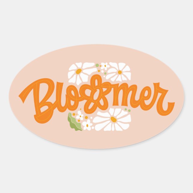 Pegatina Ovalada Bloomer (Anverso)