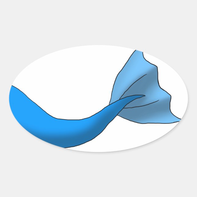 Pegatina Ovalada Blue Mermaid Tail (Anverso)