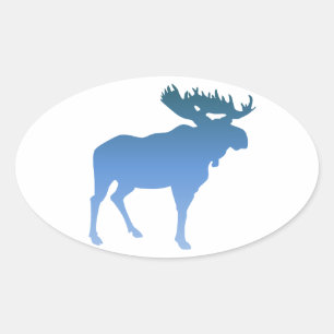 Pegatina Ovalada Blue Moose