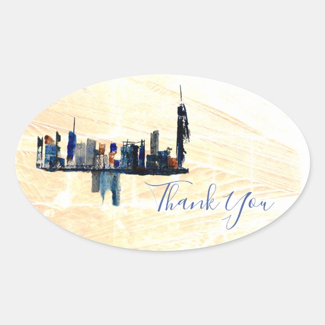 Pegatina Ovalada Boda de pintura de tinta abstracta de Londres grac (Anverso)