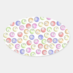 Pegatina Ovalada Bolas del bingo