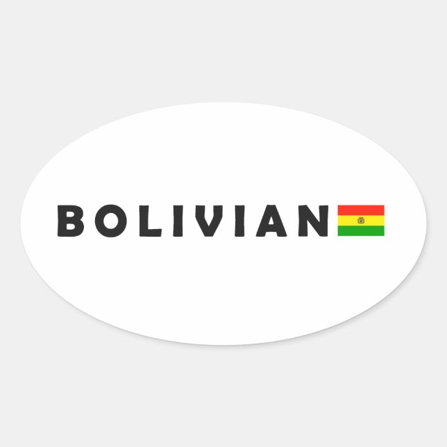Pegatina Ovalada Bolivia, amo a Bolivia (Anverso)