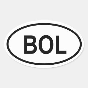Pegatina Ovalada Bolivia "BOL"