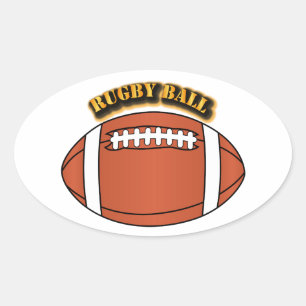 Pegatina Ovalada Bolsa de rugby con texto
