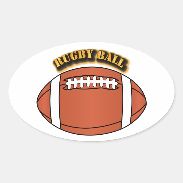 Pegatina Ovalada Bolsa de rugby con texto (Anverso)