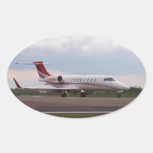 Pegatina Ovalada Bombardier Lear Jet 45XR