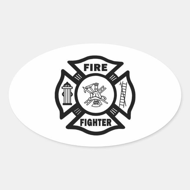 Pegatina Ovalada Bombero maltés (Anverso)
