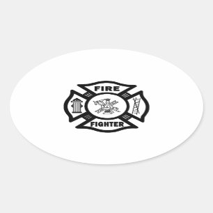 Pegatina Ovalada Bombero maltés