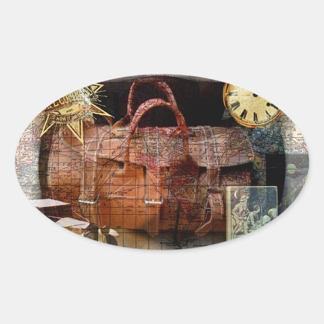 Pegatina Ovalada Bon Voyage (Anverso)