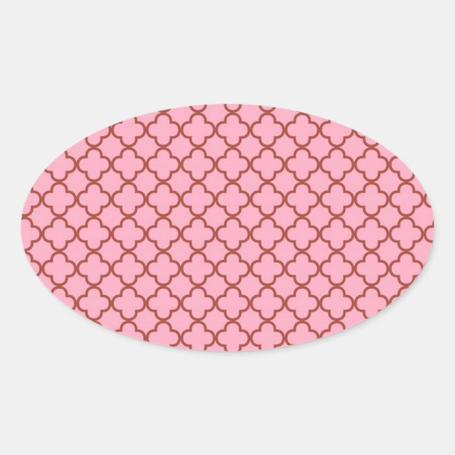 Pegatina Ovalada Bonito en chicas de regalos rosas (Anverso)