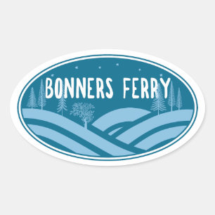 Pegatina Ovalada Bonners Ferry Idaho al aire libre