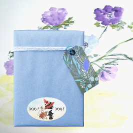 Pegatina Ovalada Boo Crew Black Cat Witch Gorra Ghost Story Book