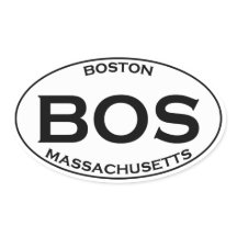 BOS - Logotipo del óvalo de Boston Massachusetts