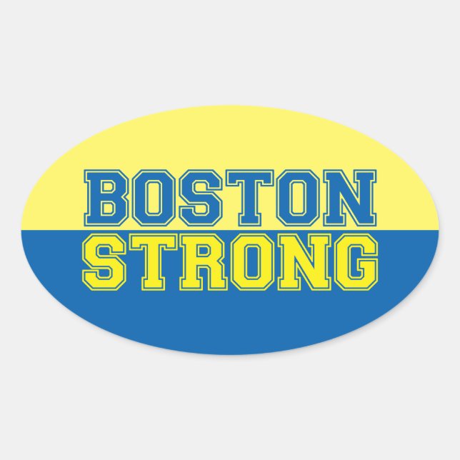 Pegatina Ovalada Boston Strong Graphic Style (Anverso)