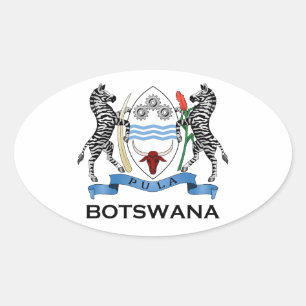 Pegatina Ovalada BOTSWANA - bandera/emblema/escudo de armas/símbolo