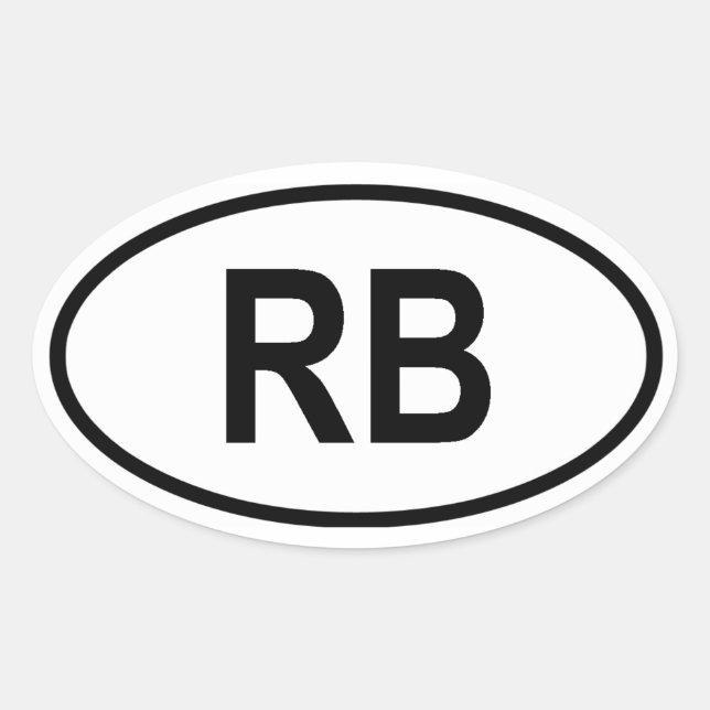 Pegatina Ovalada Botswana "RB" (Anverso)