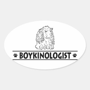 Pegatina Ovalada Boykin Spaniel humorístico