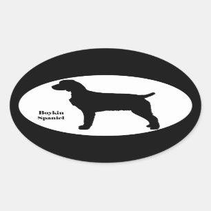 Pegatina Ovalada Boykin Spaniel SIlhouette