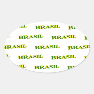 Pegatina Ovalada Brasil 3D