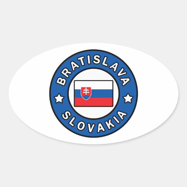 Pegatina Ovalada Bratislava Eslovaquia (Anverso)