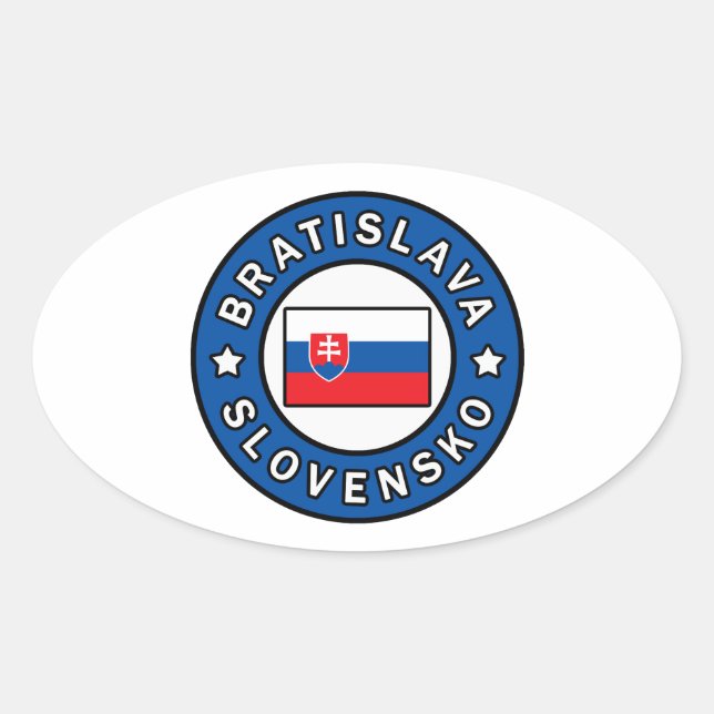 Pegatina Ovalada Bratislava Slovensko (Anverso)