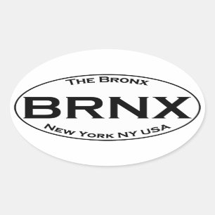 Pegatina Ovalada BRNX - El logotipo del Óvalo Bronx de Nueva York