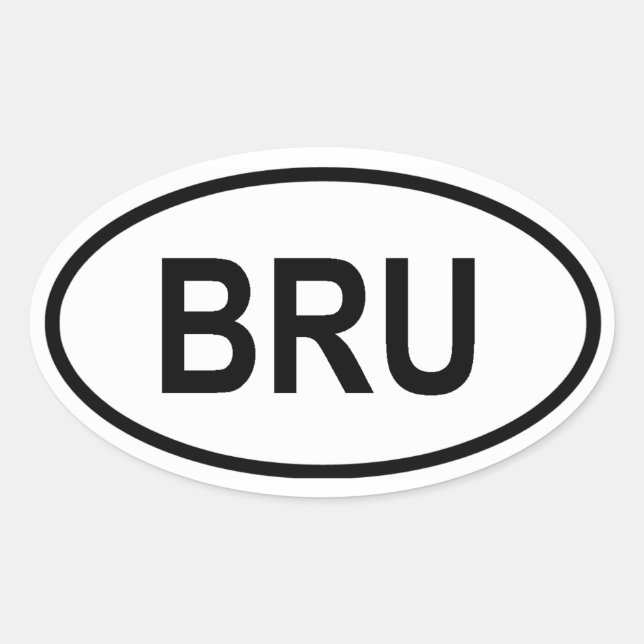Pegatina Ovalada Brunéi "BRU" (Anverso)