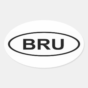 Pegatina Ovalada Brunéi "BRU"