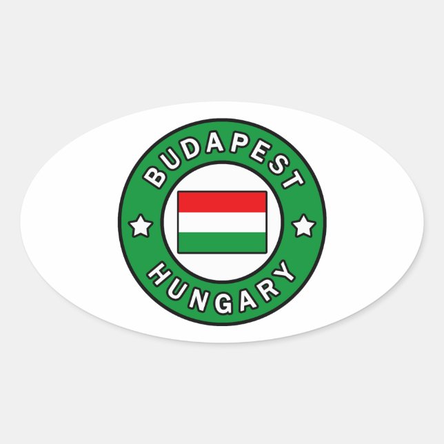 Pegatina Ovalada Budapest Hungría (Anverso)