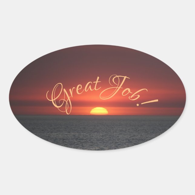 Pegatina Ovalada ¡Buen trabajo! (Anverso)