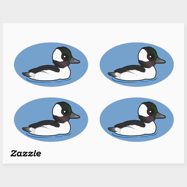 Pegatina Ovalada Bufflehead (Hoja)