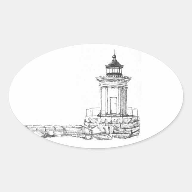 Pegatina Ovalada Bug Light Sketch (Anverso)