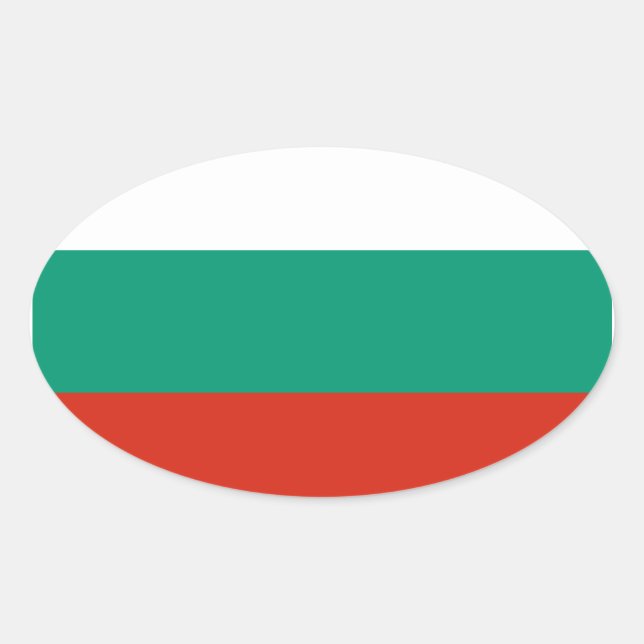 Pegatina Ovalada Bulgaria Bandera Oval Sticker (Anverso)