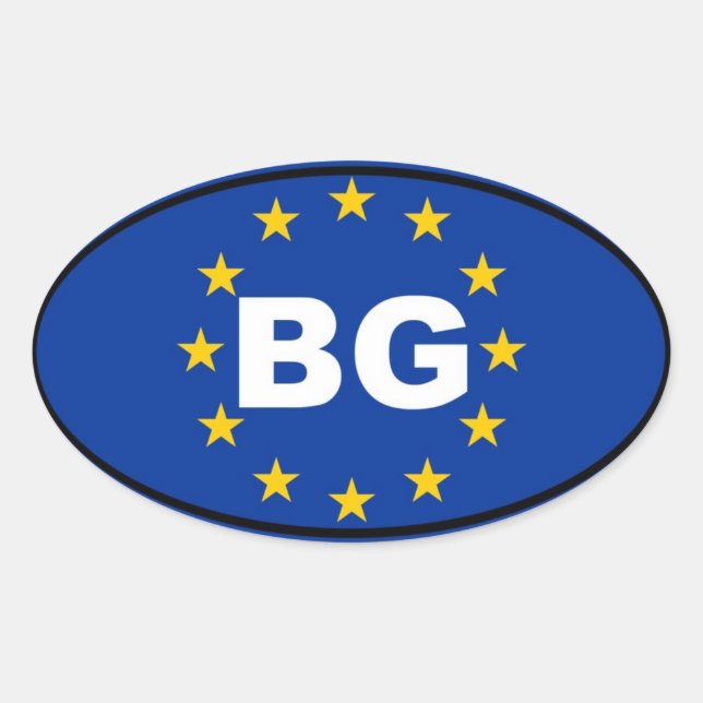 Pegatina Ovalada Bulgaria - BG - Unión Europea (Anverso)