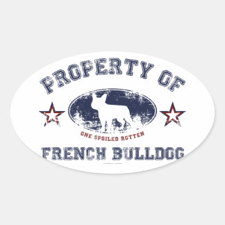 Pegatina Ovalada Bulldog francés