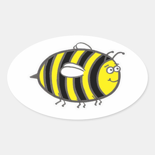 Pegatina Ovalada Bumblebee (Anverso)