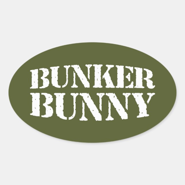 PEGATINA OVALADA BUNKER BUNNY (Anverso)