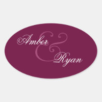 BURGUNDY Bride y Groom Boda Oval