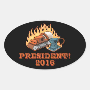 Pegatina Ovalada Burning Sanders