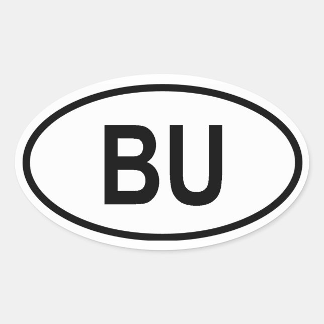 Pegatina Ovalada Burundi "BU" (Anverso)