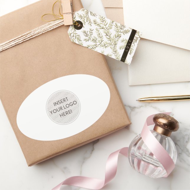 Pegatina Ovalada BUSINESS LOGO profesional sencillo y moderno embal (Regalar)