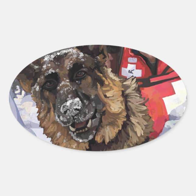 Pegatina Ovalada Búsqueda y rescate (Anverso)