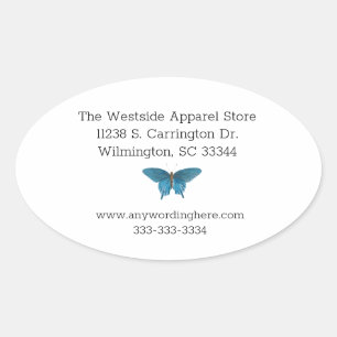 Pegatina Ovalada Buzón de comercio de mariposa Almacenar Correo Pro