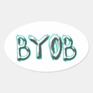 PEGATINA OVALADA BYOB