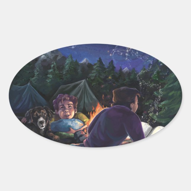 Pegatina Ovalada Caballeros de Verano (Anverso)