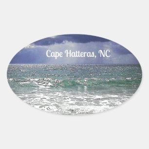 Pegatina Ovalada Cabo Hatteras, NC