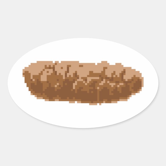 Pegatina Ovalada Caca de píxeles de 8 bits (Anverso)