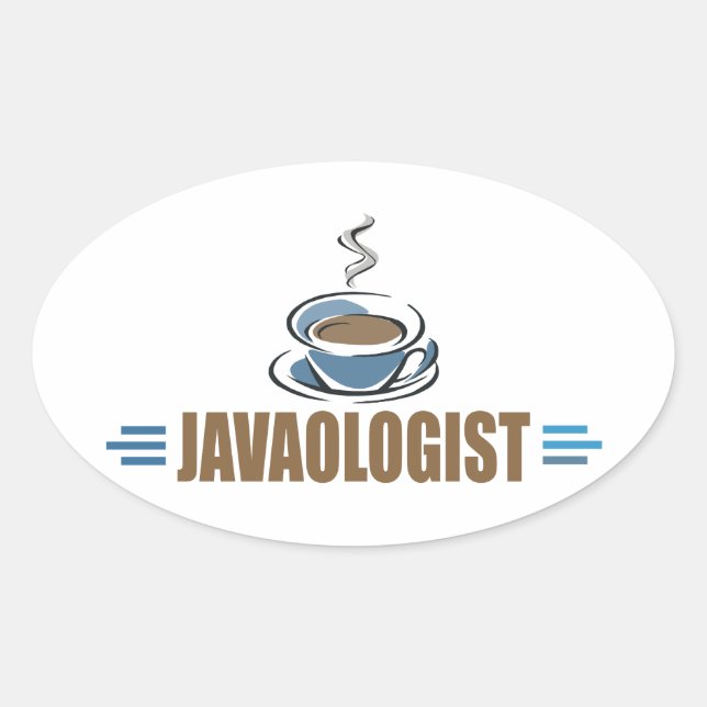 Pegatina Ovalada Café Divertido (Anverso)