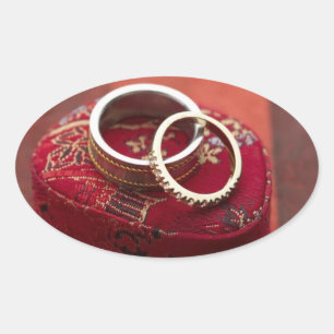 Pegatina Ovalada Caja de almacenamiento de los anillos de Boda de p