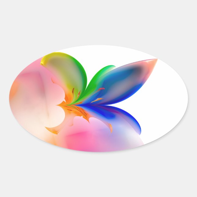 Pegatina Ovalada Caja de regalo de Big Bow (Anverso)